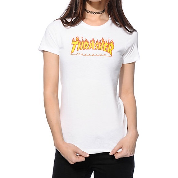 thrasher t shirt women's white
